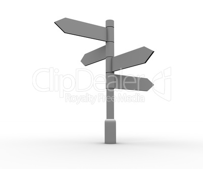 Blank signpost standing