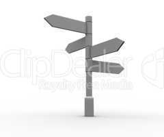 Blank signpost standing