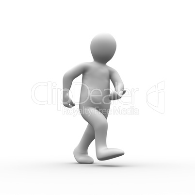 White human figure walking