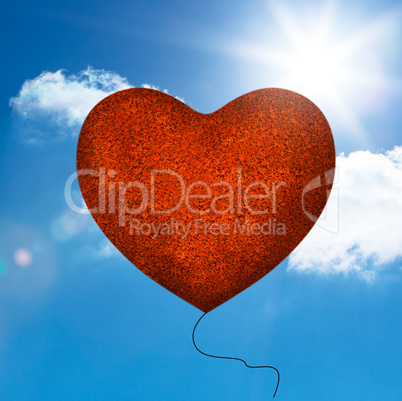 Red balloon heart shape