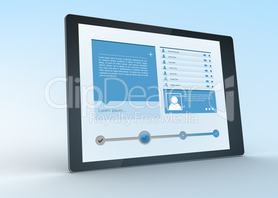 Digital tablet showing social media profile