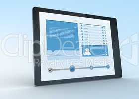 Digital tablet showing social media profile