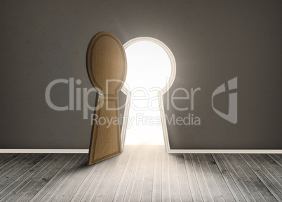 Keyhole shaped doorway