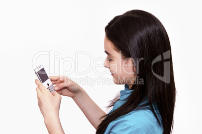 Teenage using smart phone