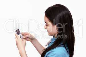 Teenage using smart phone