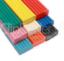 the group of objects for children colored plasticine isolated on