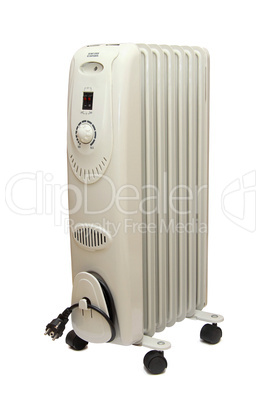 oilly electric heater isolated on white background