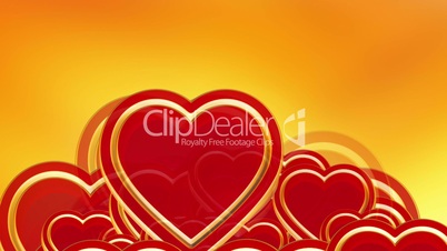 Flying red love hearts background, wedding background animation, valentine's day
