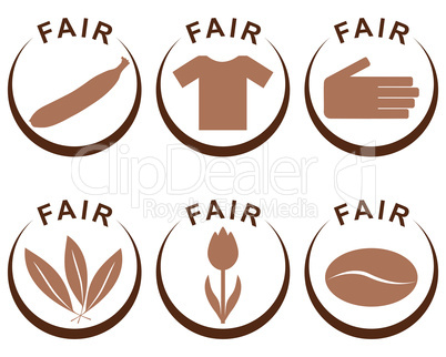 symbole und produkte im fairen handel