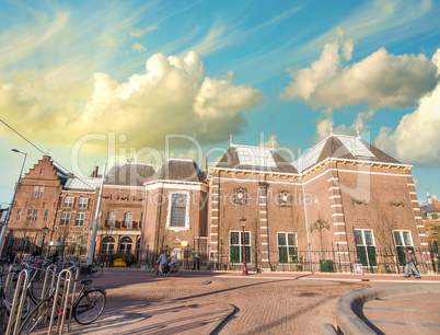 Amsterdam, Netherlands. Beautiful classic buildings with colourf