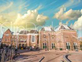 Amsterdam, Netherlands. Beautiful classic buildings with colourf