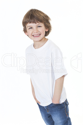 Young Happy Boy Smiling Hands in Pockets