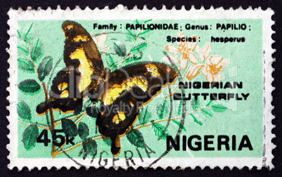 postage stamp nigeria 1982 hesperus swallowtail, butterfly