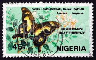 postage stamp nigeria 1982 hesperus swallowtail, butterfly
