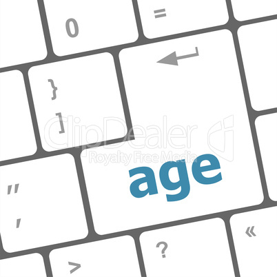 age keyboard key button showing forever young concept