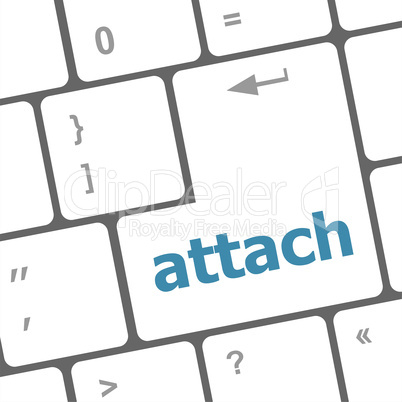 attach word on computer pc keyboard key
