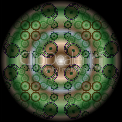 abstract green mandala pattern