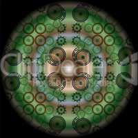 abstract green mandala pattern