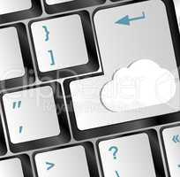Cloud computing concept on computer keyboard
