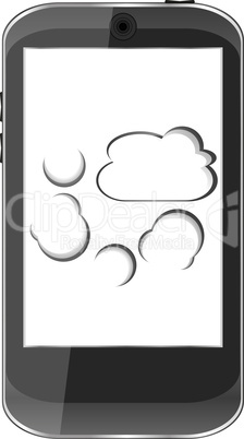 Cloud computing concept. Mobile smart phone with cloud icon