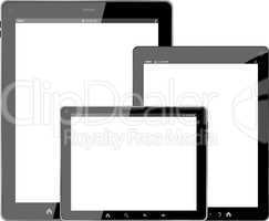 tablet pc computer set isolated on white background