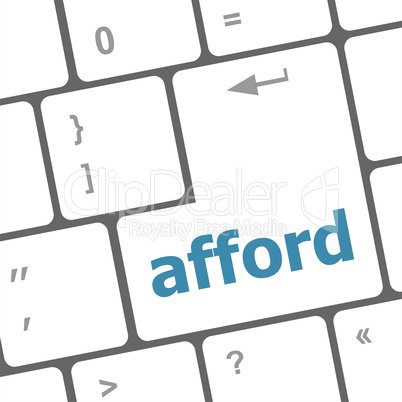 afford word on computer pc keyboard key