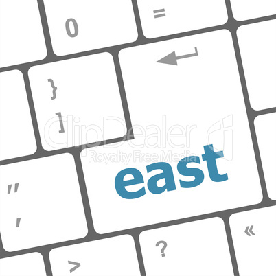 east word on computer pc keyboard key