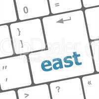 east word on computer pc keyboard key