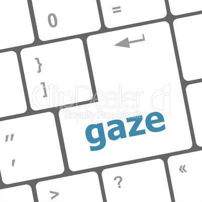 gaze word on computer pc keyboard key