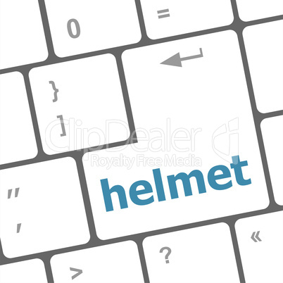 helmet word on computer pc keyboard key