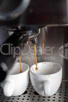 espresso coffe making with professional machine