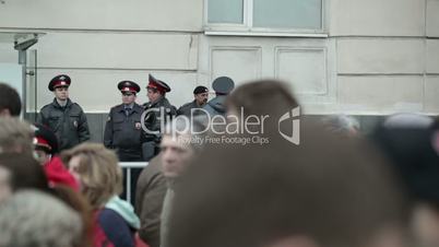 Policemen at the protest manifestation in Moscow