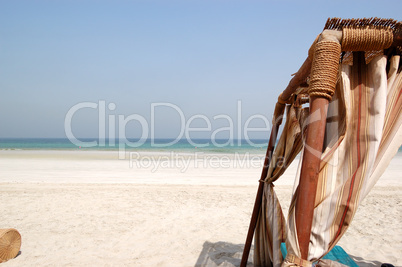 Hut on the beach of luxury hotel, Ajman, UAE