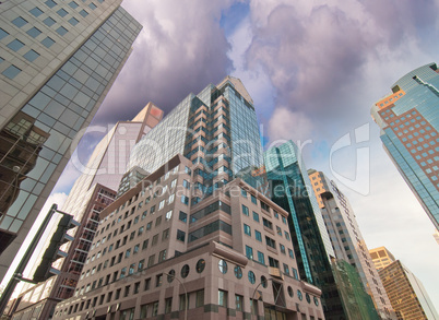 Toronto skyscrapers, upward view