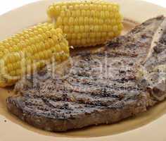 Rib Eye Steak With Corn