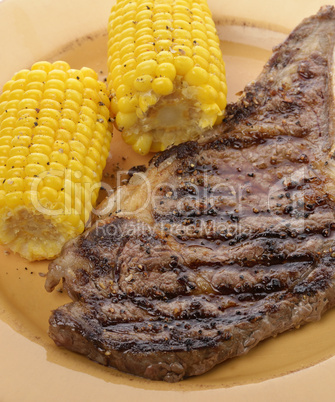 Rib Eye Steak With Corn