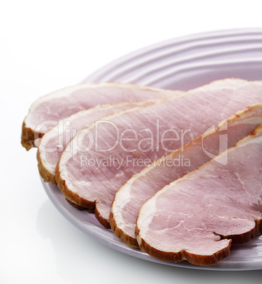 Sliced Ham On A Plate