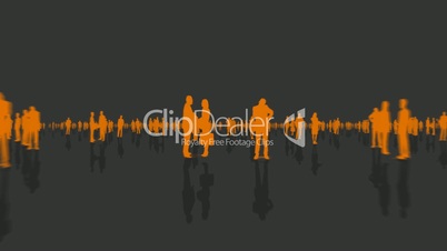 Business Man & Woman Silhouette (fast moving) - Gray and Orange