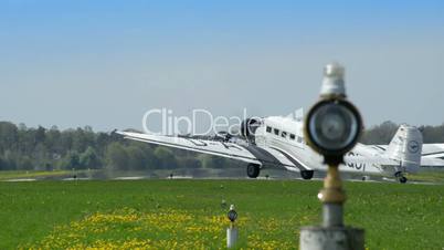 historic airplane Junkers JU 52 rolling start position 10912