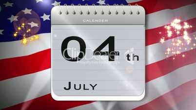 Independence day montage with calendar introduction