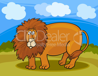 wild lion cartoon illustration