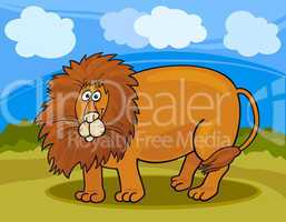 wild lion cartoon illustration