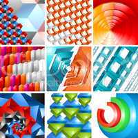 vector 3d background abstract design set