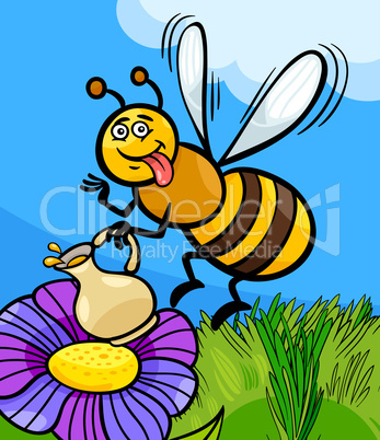 honey bee insect cartoon illustration