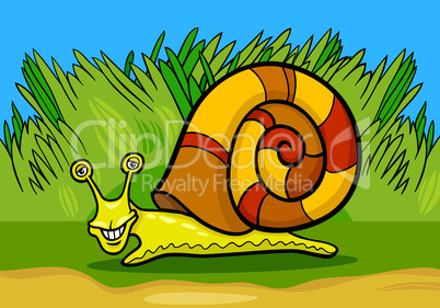 snail mollusk cartoon illustration