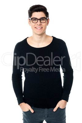 Handsome young guy posing casually Handsome young guy posing casually