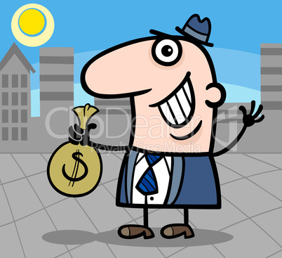 happy businessman cartoon illustration