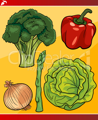 vegetables set cartoon illustration