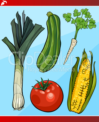 vegetables set cartoon illustration