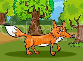 wild fox animal cartoon illustration